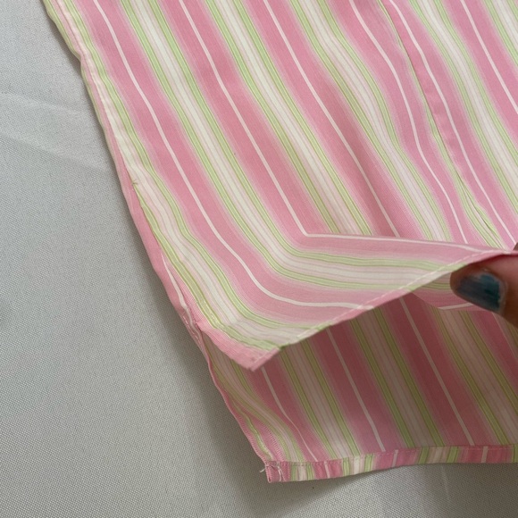 Foxcroft Non-Iron fitted stretch striped button up shirt Size 10 - Picture 6 of 15